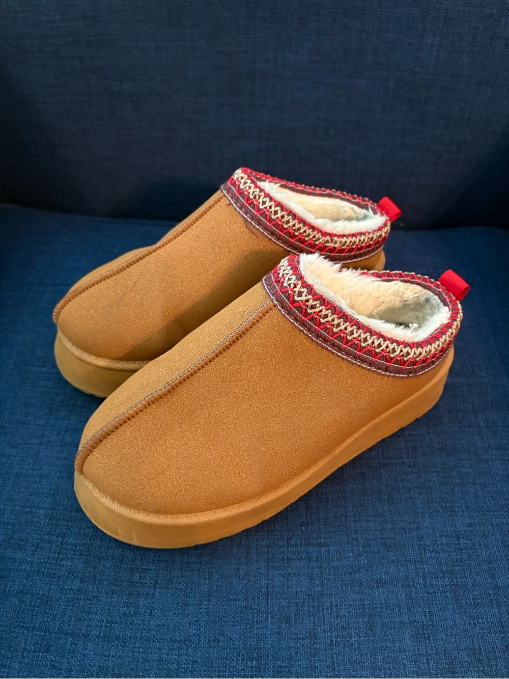 Genuine Suede Fuzzy Slippers for Indoor/Outdoor